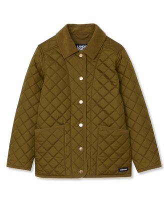 Girls' 4-16 Water-Resistant Quilted Corduroy Collar Jacket