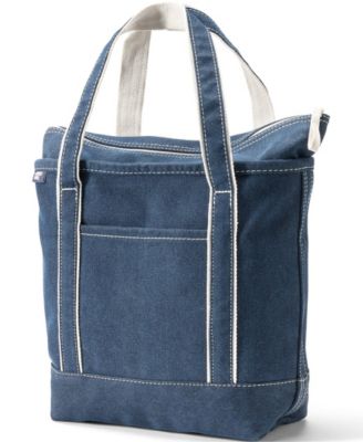 Medium Denim Zip Top Tote Bag