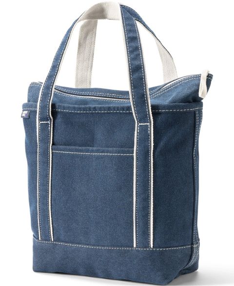 Сумка Lands' End Medium Denim Zip Top, цвет: Средняя варка джинсовый