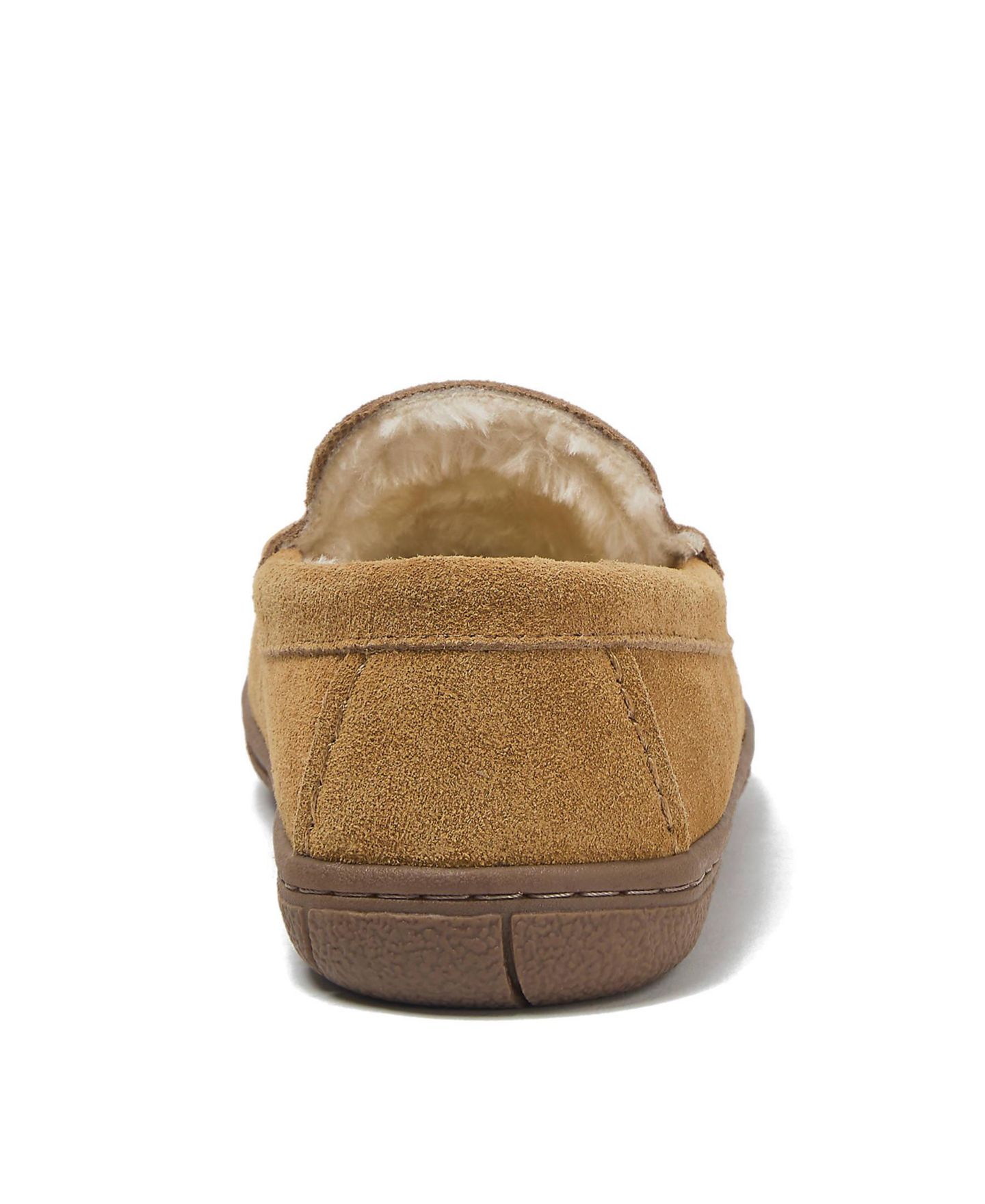 Женские тапочки Lands' End Wide Width Fuzzy Lined Suede Moccasin Slippers, цвет: Рыжевато-коричневый — фото 2