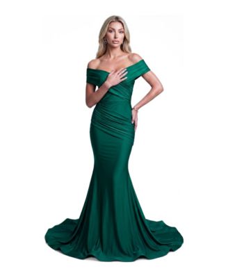 Women's Off-The-Shoulder Ruched Mermaid Gown