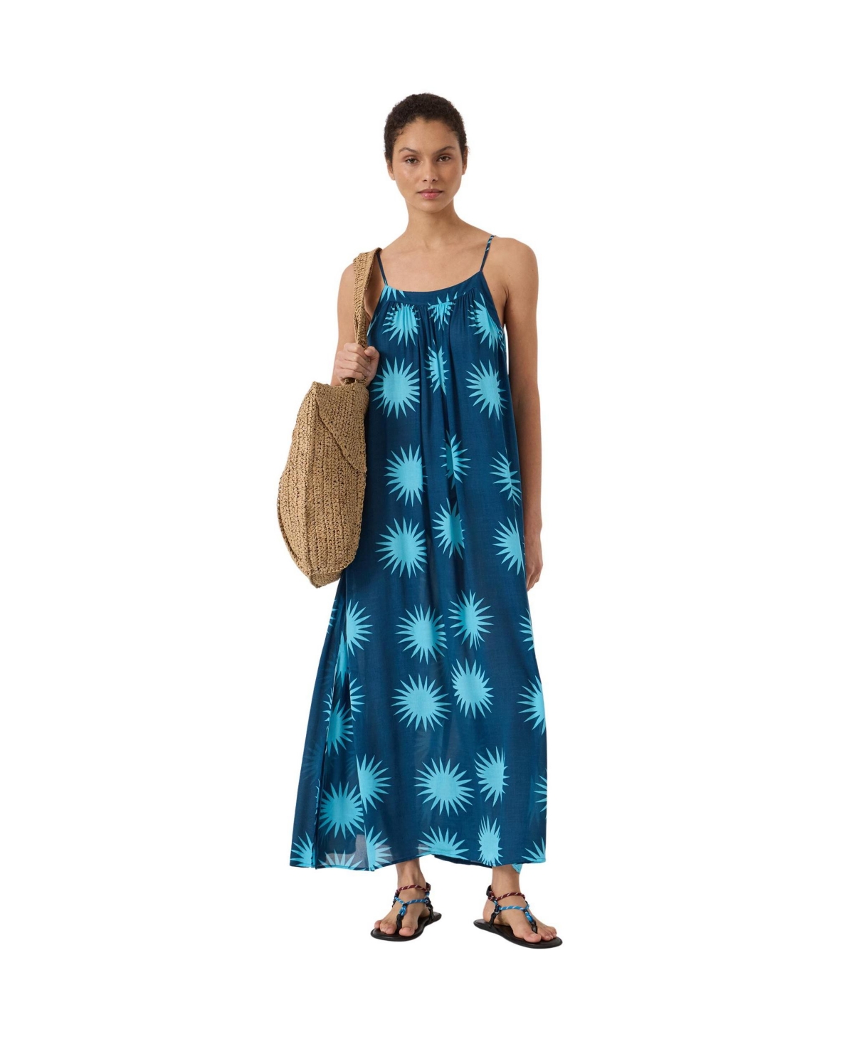 Hush Women's Soleil Printed Strappy Maxi Dress - Soleil blue