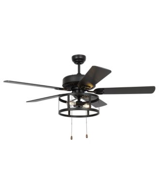 52" Industrial Wood 5 Blades Indoor Ceiling Fan with Pull Chain