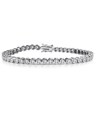 Cubic Zirconia Round Bezel 3mm Set Plating Options Bracelet