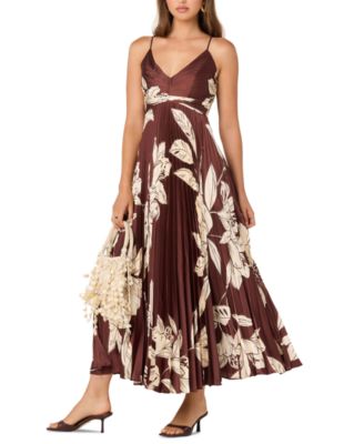Women's Printed V-Neck Maxi Dress