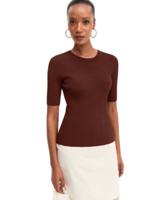 Women's Rib-Knit Crewneck Sweater