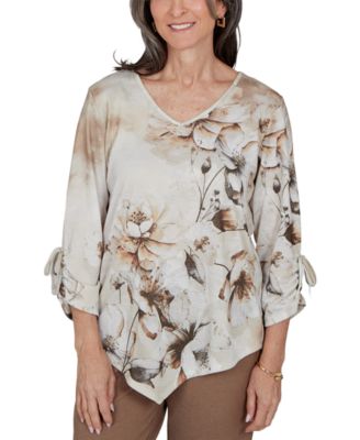 Women's Floral 3/4-Sleeve Blouse