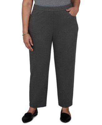 Plus Size Pull-On Mid-Rise Ankle Pants