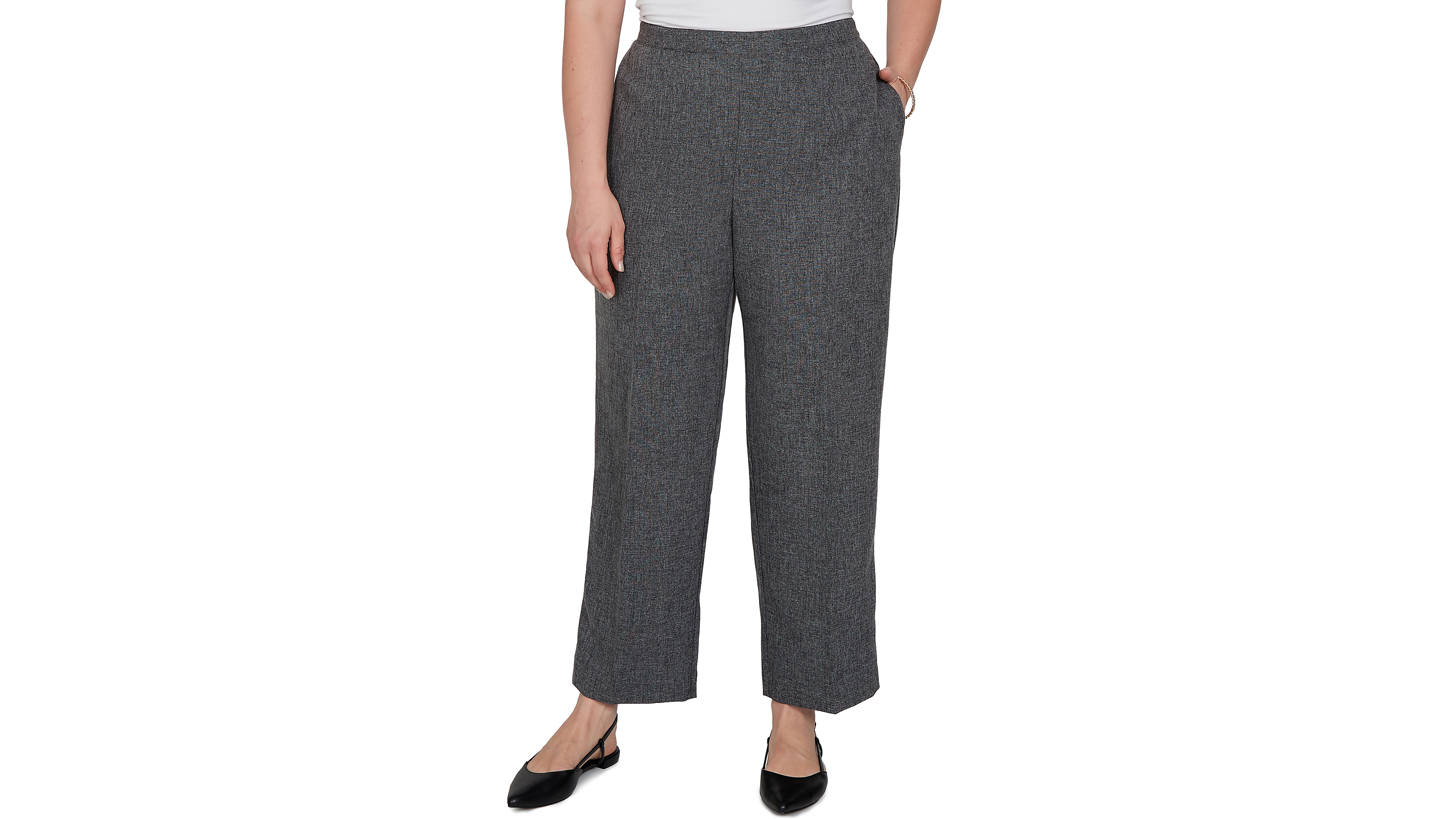 Alfred Dunner Plus Pull-On Mid-Rise Straight Pants