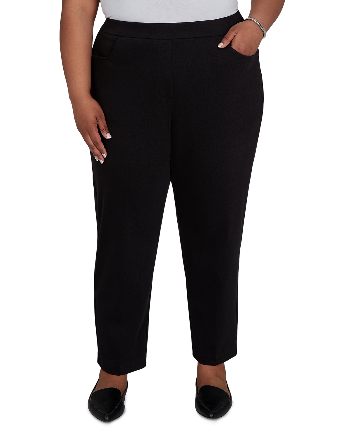 Alfred Dunner Plus Travel Advisory Pull-on Straight Pants
