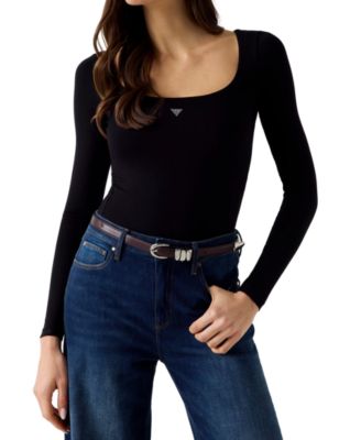 Women's Larissa Square Neck Long-Sleeve Bodysuit