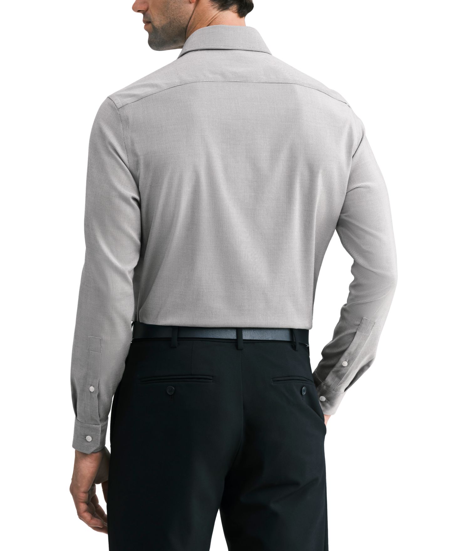 Мужская рубашка Michael Kors Luxe Touch Micro Check Dress Shirt, цвет: Чёрный разноцветный — фото 2