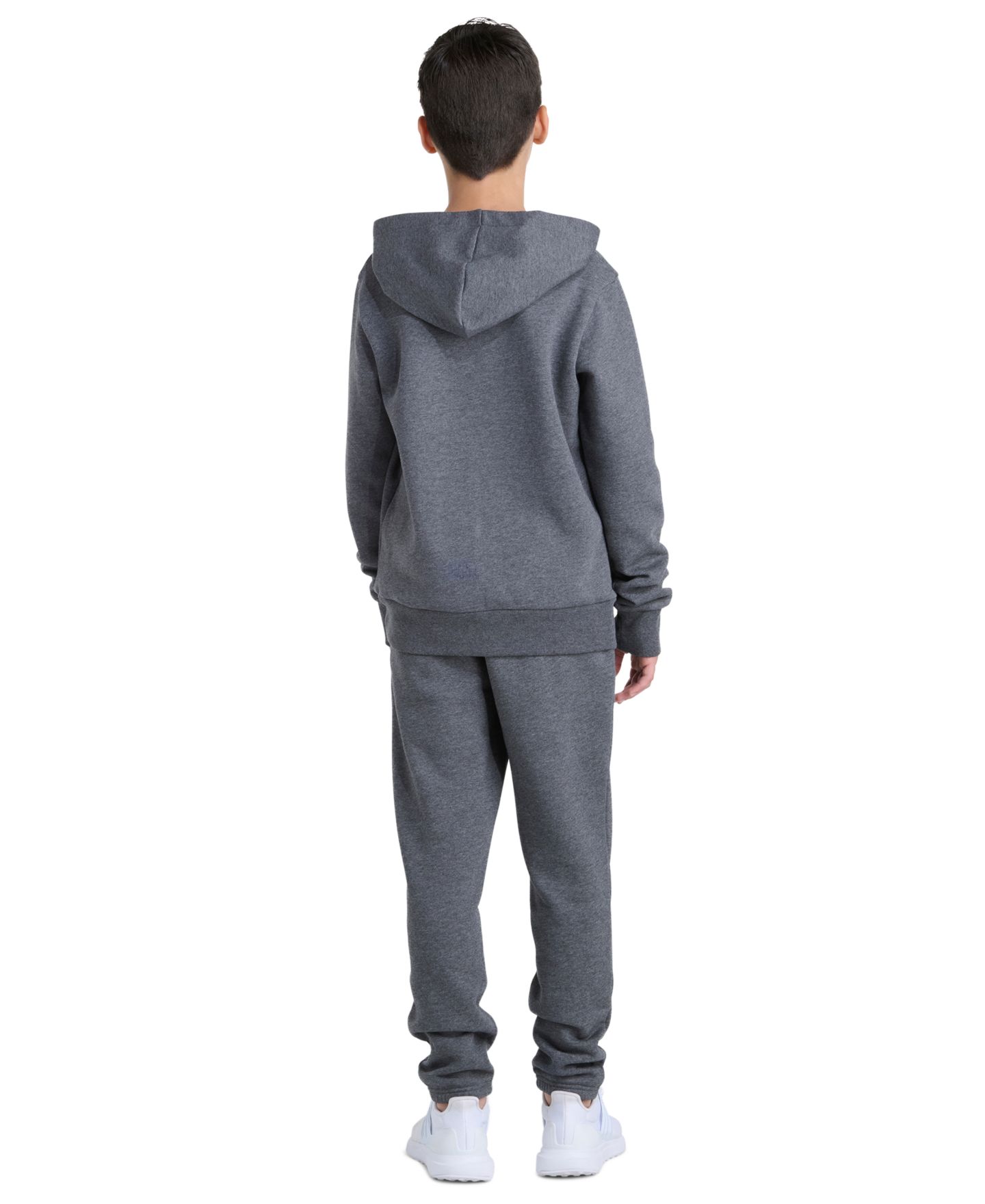 adidas Boys' 8-20 Essential Hooded Long-Sleeve Fleece Pullover and Jogger, 2-Piece Set, цвет: Серый / Серый меланжевый — фото 5