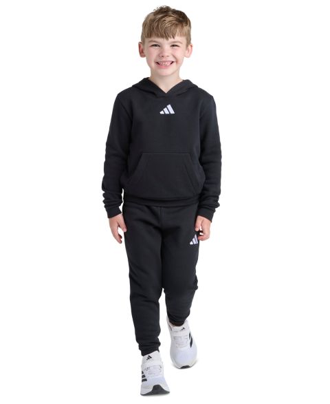 adidas Boys' 2T-7 Essential Long Sleeve Hoodie and Jogger Pants, 2-Piece Set, цвет: Чёрный