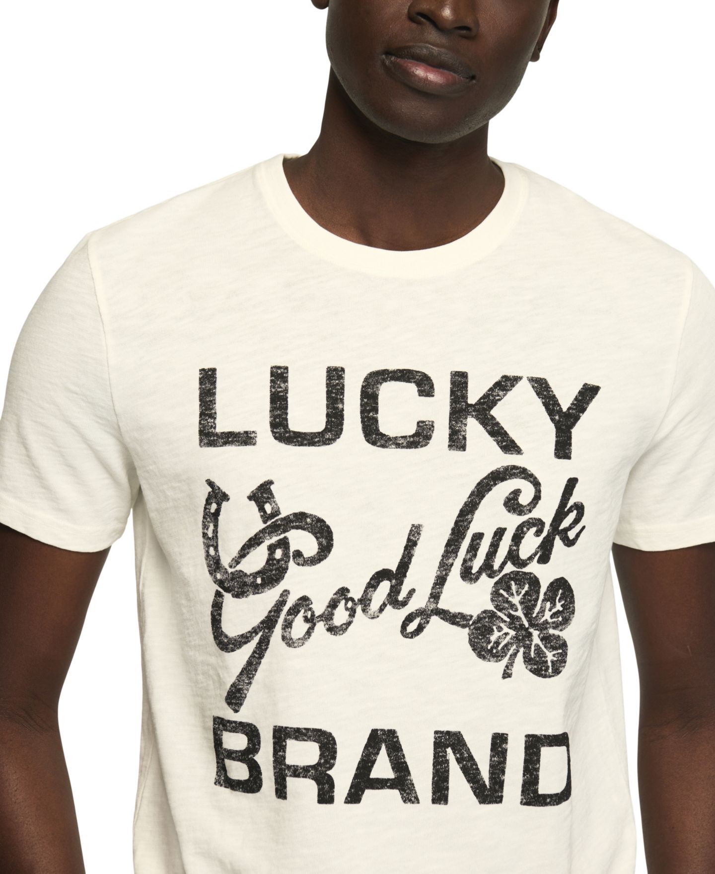 Мужская футболка Lucky Brand Good Luck Graphic Regular-Fit, цвет: Яркий белый — фото 3