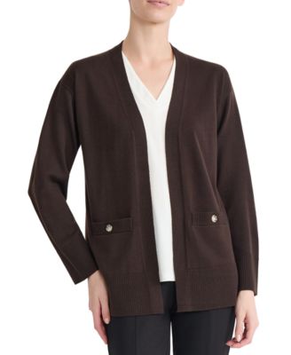 Women's Kissing Front Long-Sleeve Side-Slit Cardigan