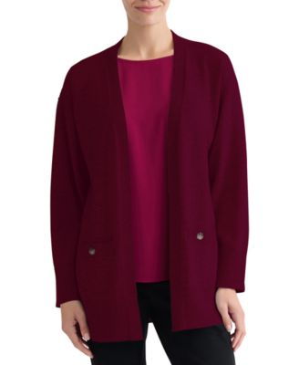 Women's Kissing Front Long-Sleeve Side-Slit Cardigan