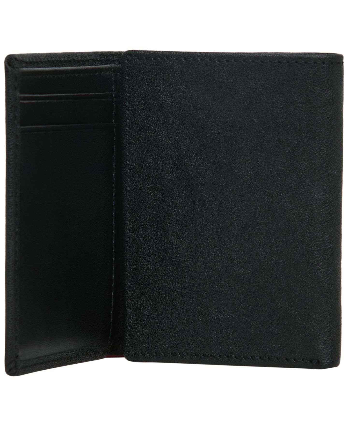 Мужской кошелёк Perry Ellis Portfolio Leather Double-Stitch Trifold Wallet, цвет: Чёрный — фото 3