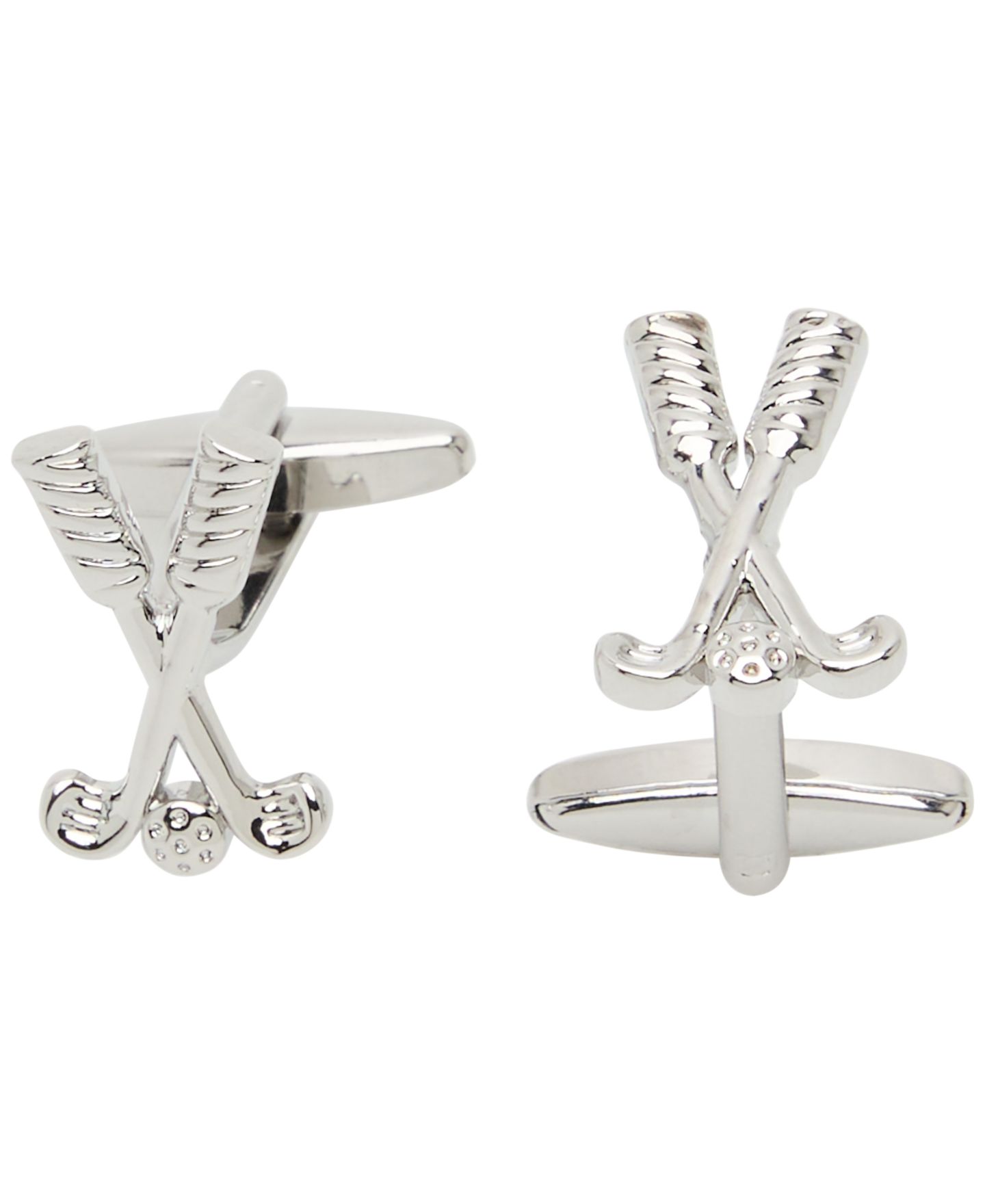 Мужские запонки Perry Ellis Portfolio Silver-Tone Cross Club Toggle-Back Cufflinks, цвет: Серебряный — фото 2