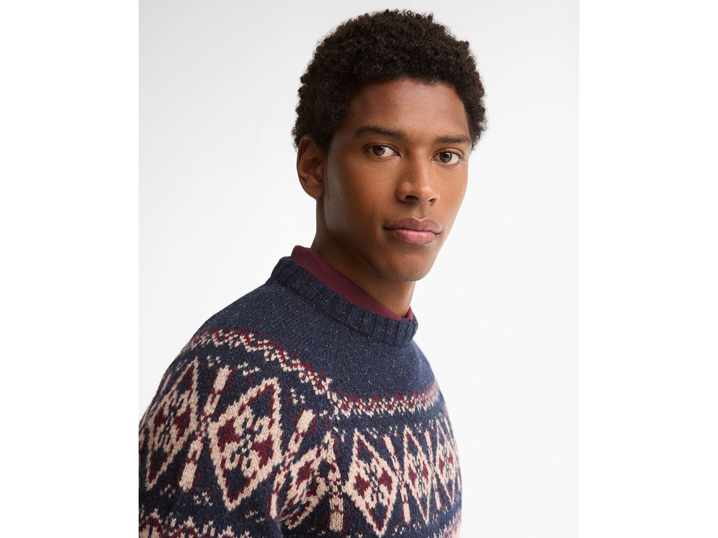 Мужской свитер Barbour Tisbury Fair Isle Wool-Blend Crewneck, цвет: Тёмно-синий — фото 3