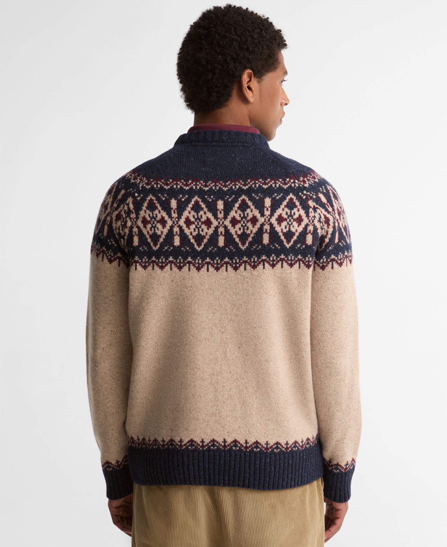 Мужской свитер Barbour Tisbury Fair Isle Wool-Blend Crewneck, цвет: Тёмно-синий — фото 4