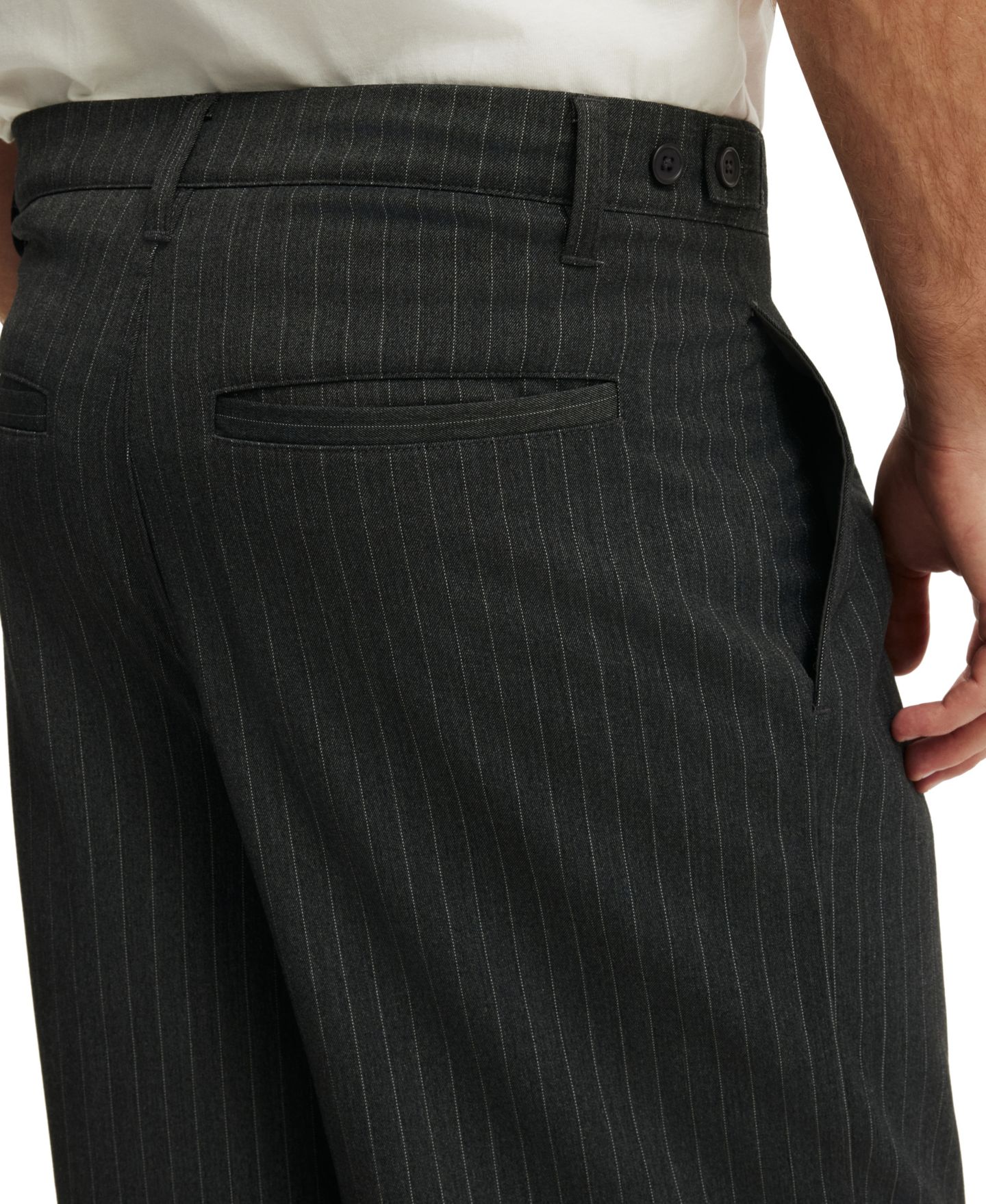 Мужские брюки Cotton On Super Baggy Pleated Wide-Leg, цвет: Тёмный угольный — фото 4