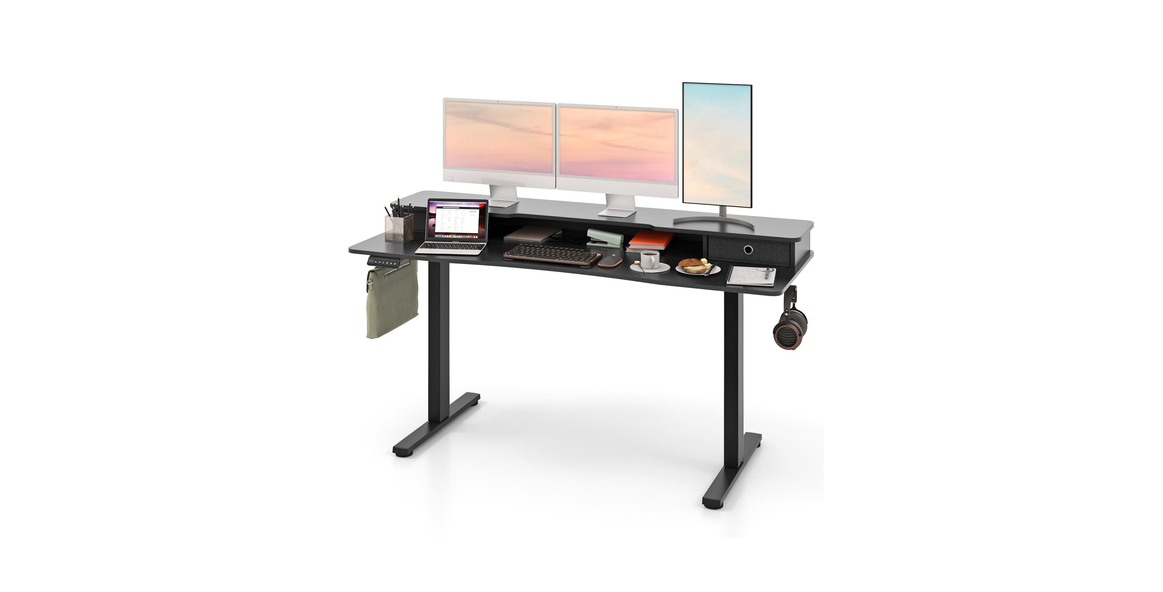 Mecale Electric Standing Desk with 2 Drawers