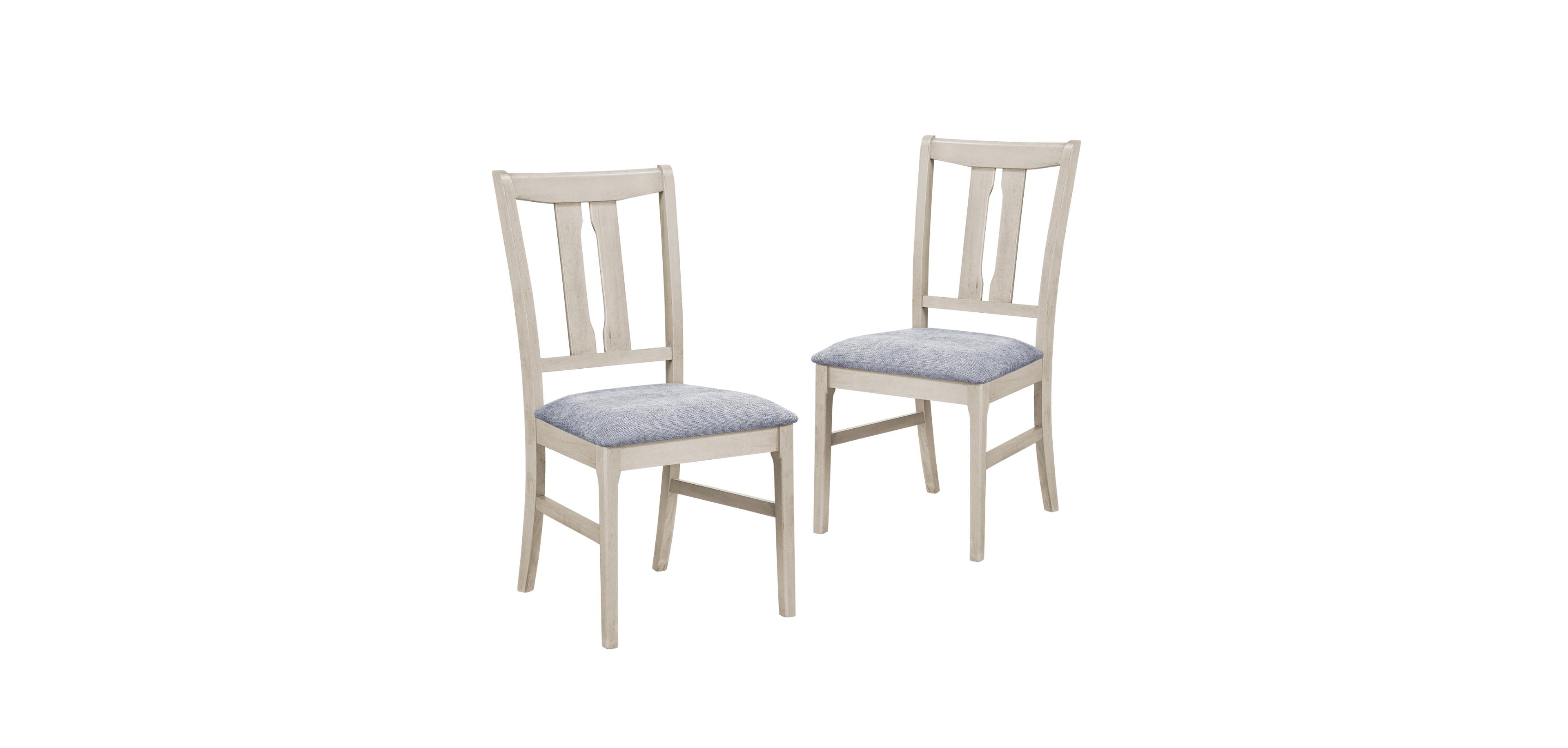 Mecale Set of 2 Wooden Upholstered Dining Chairs with High Curved Back