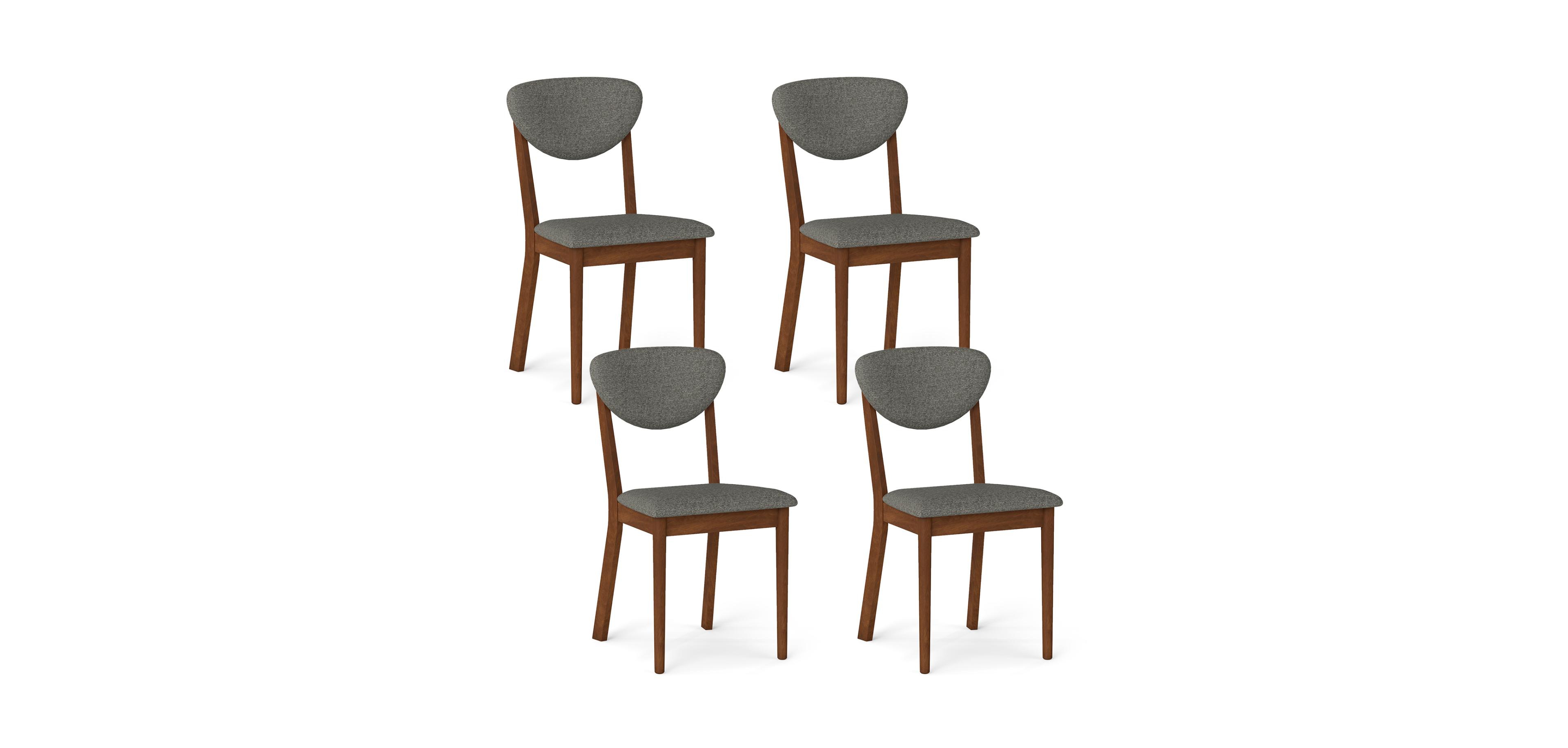 Mecale Wooden Dining Chairs Set of 4 with Padded Seat Back for Dining Room