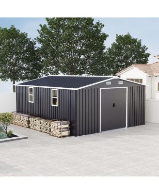 10x12ft Steel Storage Shed with Windows