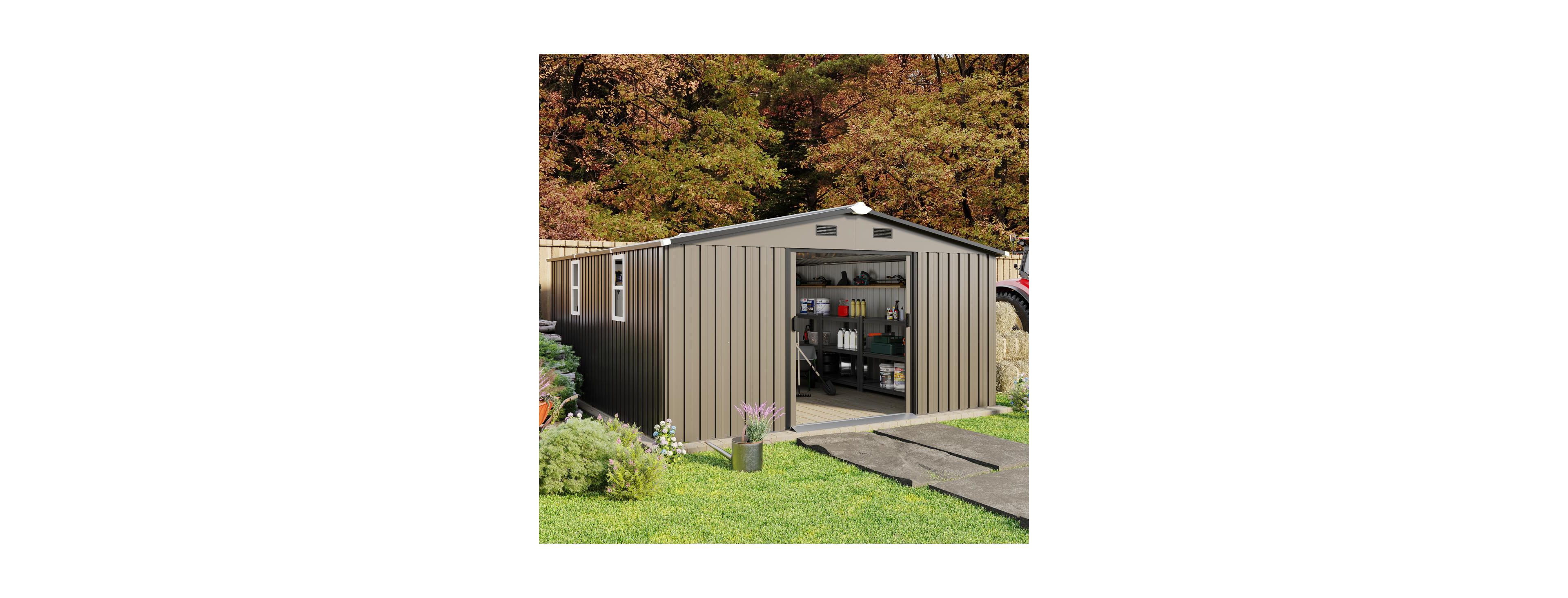 Streamdale Furniture 10x12ft Color Steel Storage Shed with 2 Windows