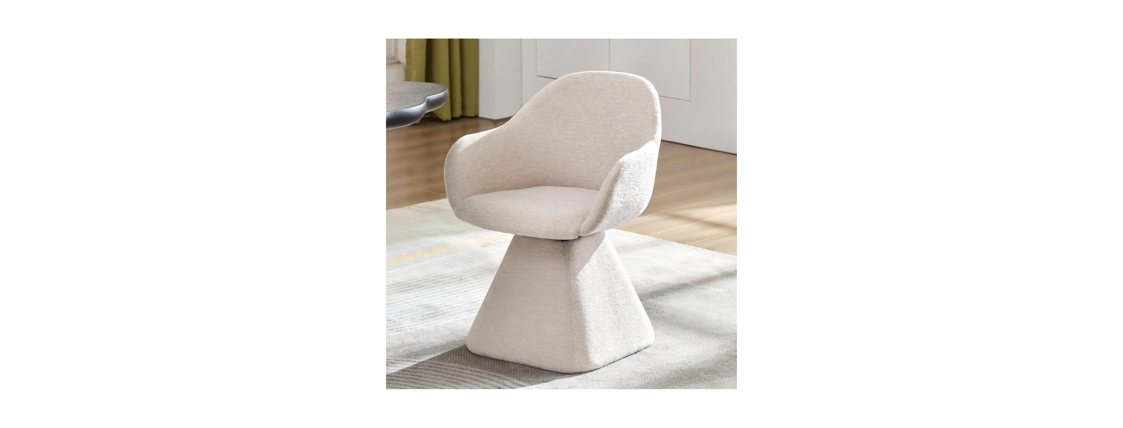 Streamdale Furniture 180 Swivel Velvet Accent Chair with Wood Base