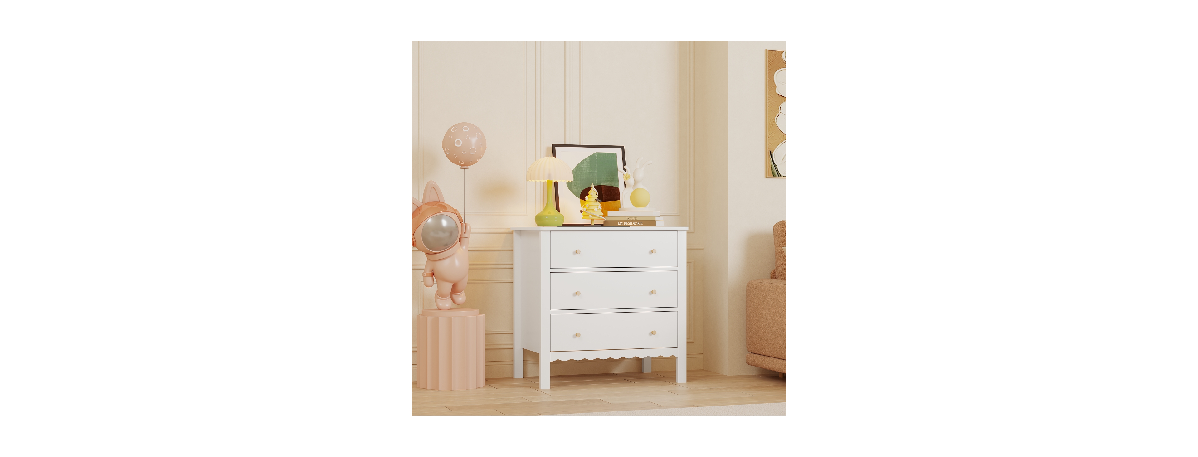 Streamdale Furniture 3-Drawer Modern Dresser with Knobs