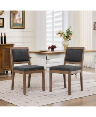 Set of 2 Farmhouse Upholstered Dining Chairs