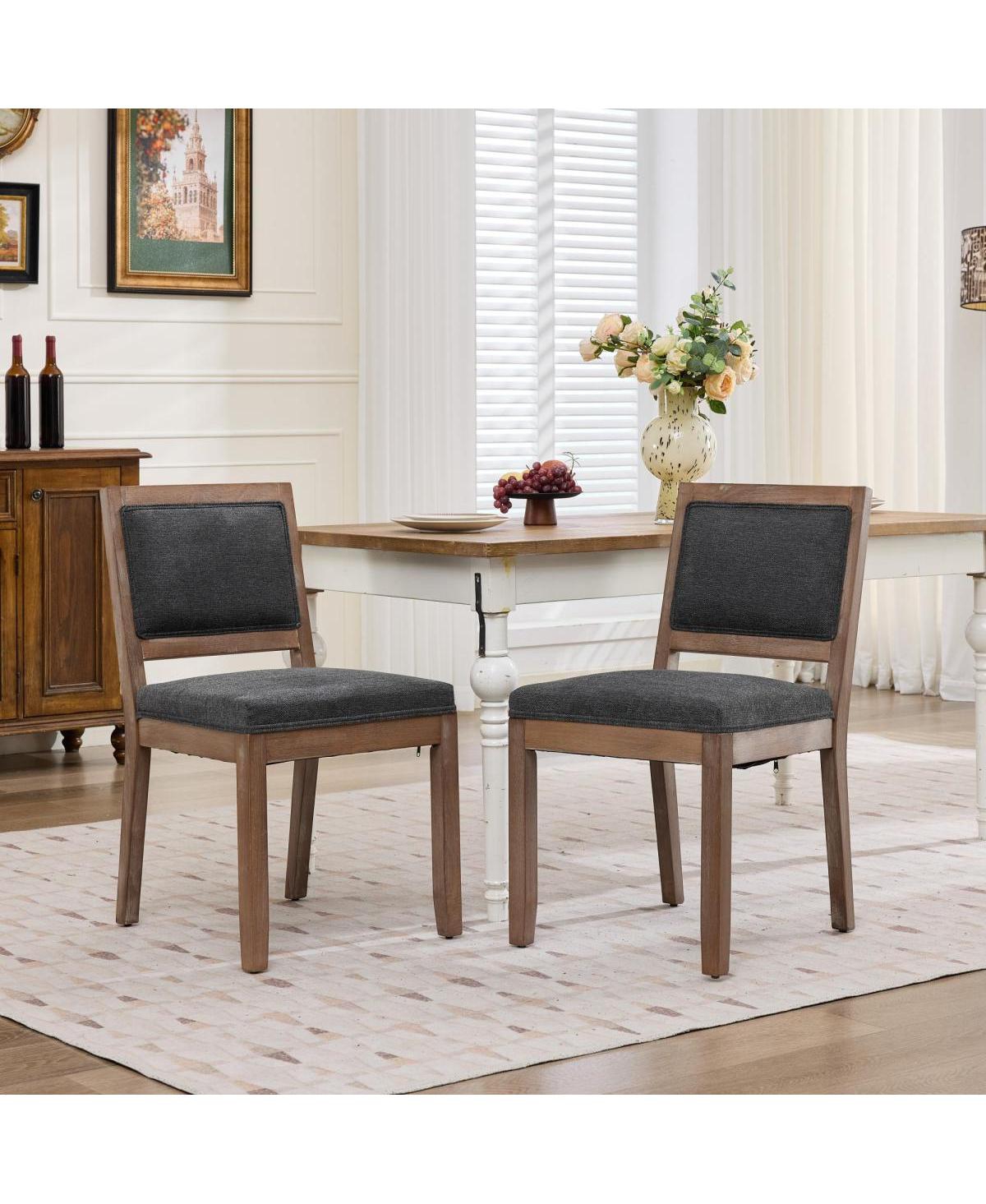 Streamdale Furniture Set of 2 Farmhouse Upholstered Dining Chairs