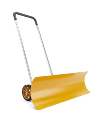 37-Inch Extra Wide Snow Shovel with Wheels, Angled Blade,