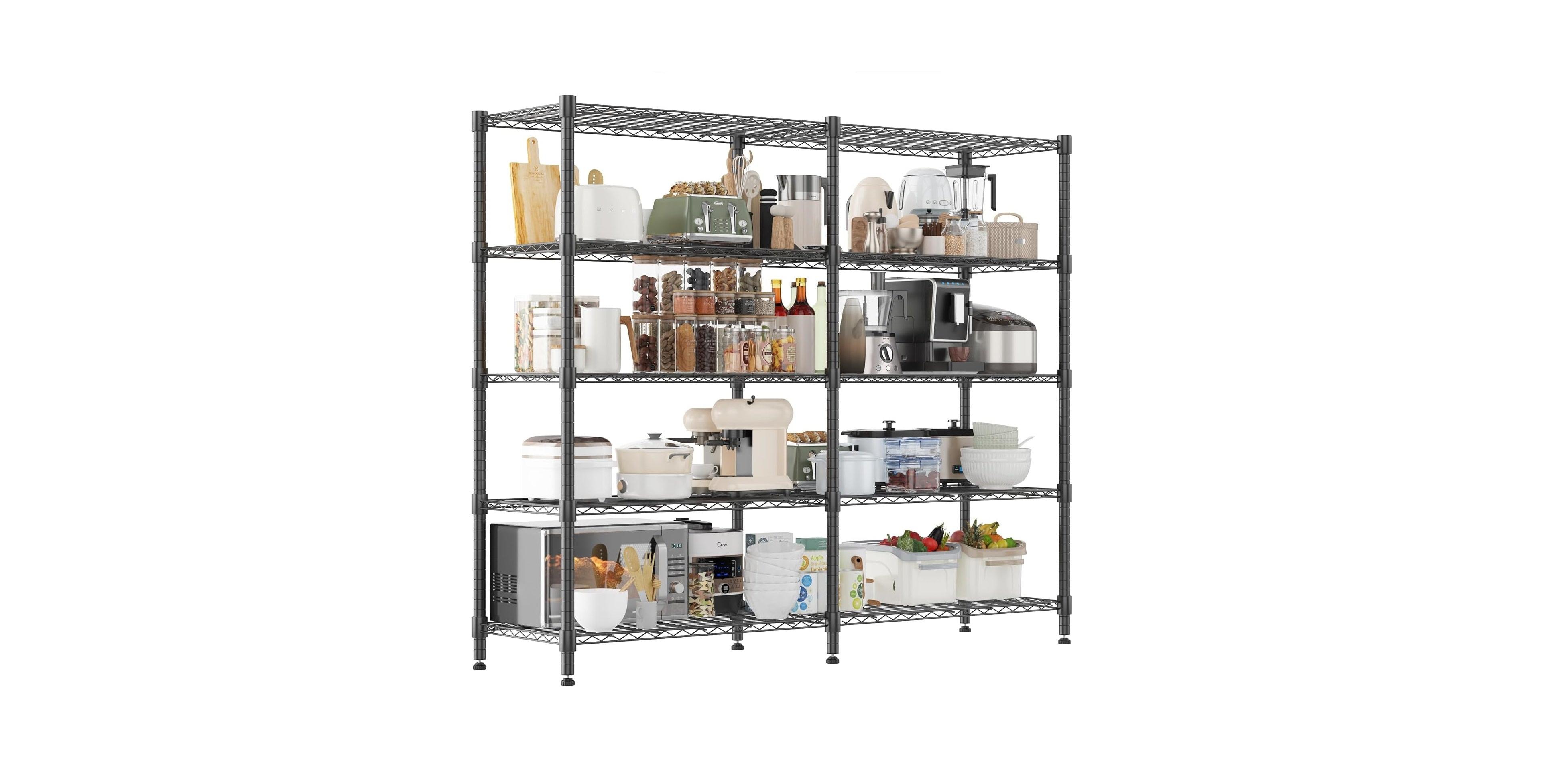Sailvan 5-Tier Heavy Duty Metal Storage Rack, 60"W x 14"D 72"H, 1500LBS Capacity Adjustable Wire Shelving Unit for Garage Pantry Kitchen