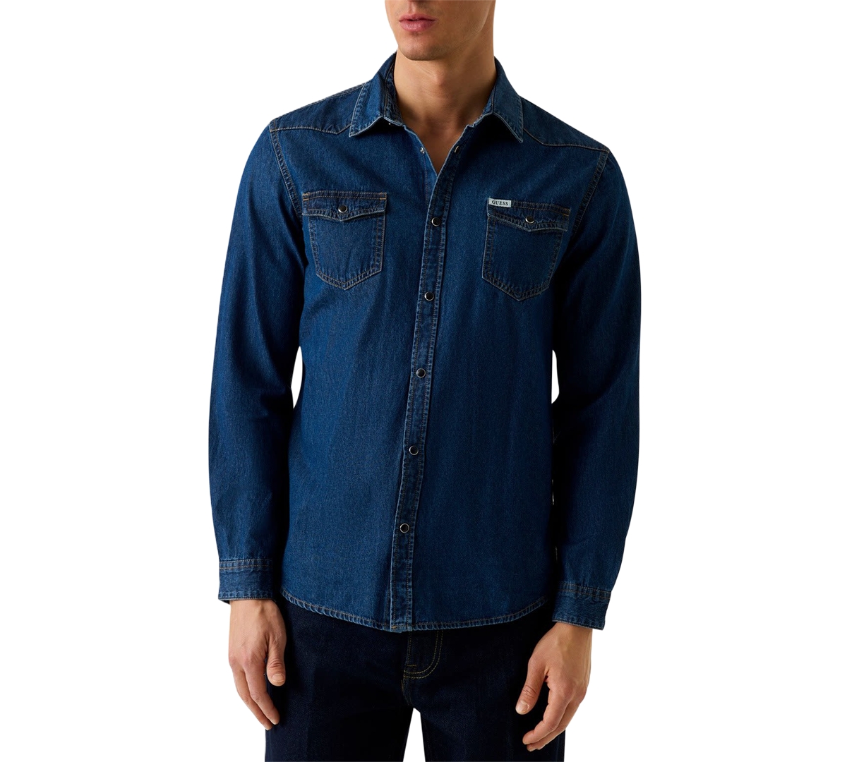 Guess Men's Truckee Western Long-Sleeve Denim Shirt