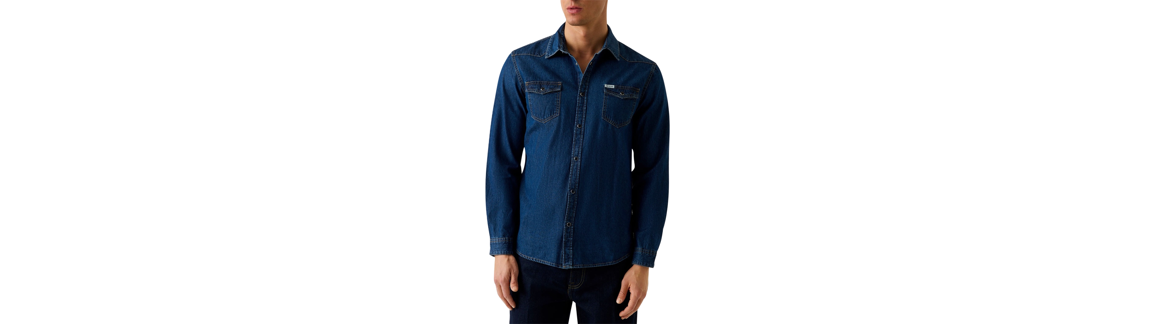 Guess Men's Truckee Western Long-Sleeve Denim Shirt