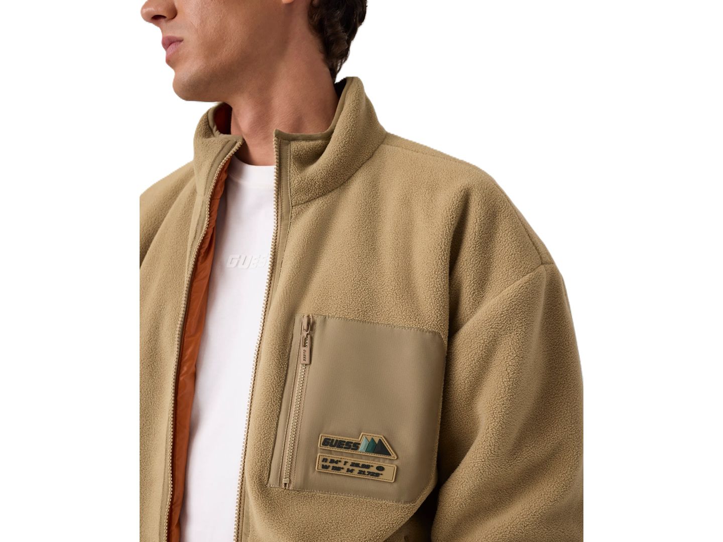 Мужская куртка GUESS Nirmal Reversible Fleece Athletic-Fit, цвет: Earthenware 1 — фото 4