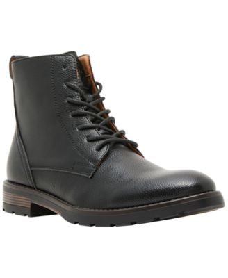 Men's Mmetty Combat Round Toe Faux Leather Boots