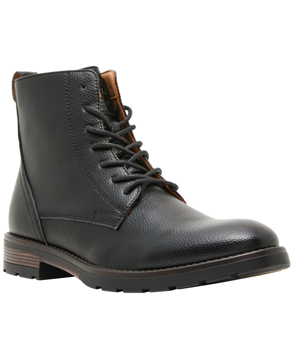 Madden Men Men's Mmetty Combat Round Toe Faux Leather Boots - Black