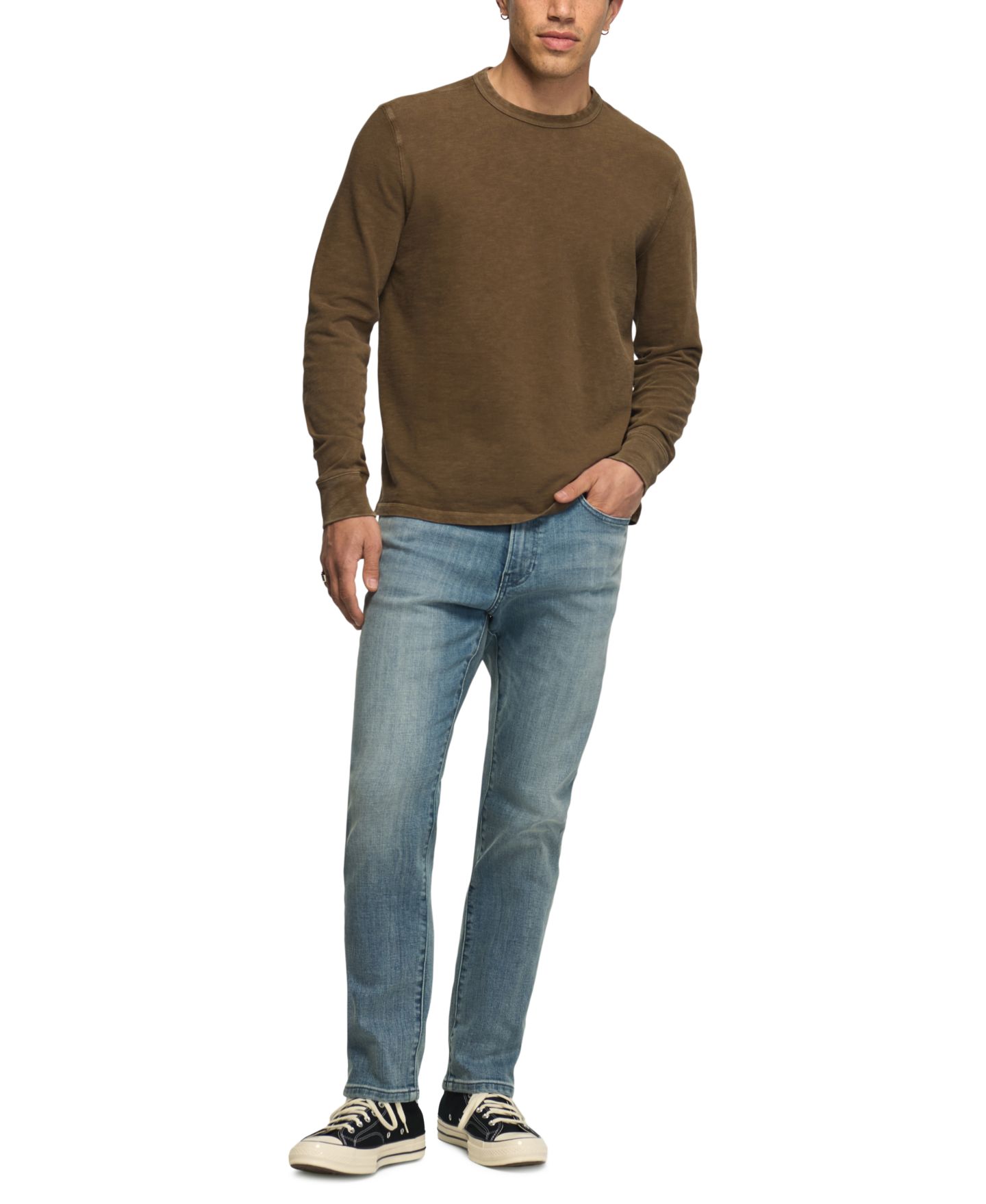 Мужские джинсы Lucky Brand 410 Athletic Straight Stretch, цвет: Чёрный — фото 4