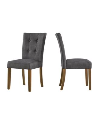 Cherry Finish Linen Dining Chair (Set of 2)