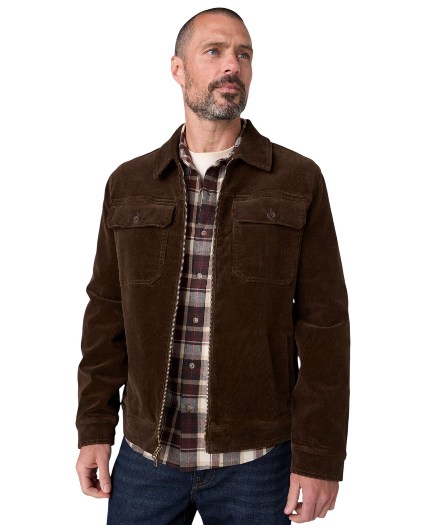 Мужская куртка Liverpool Los Angeles Corduroy 2-Way Zip, цвет: Коричневый — фото 1