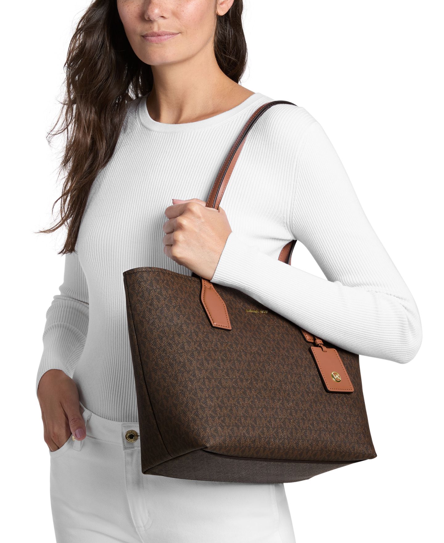 Женская сумка Michael Kors MICHAEL Whitley Medium Tote Handbag, цвет: Коричневый — фото 4