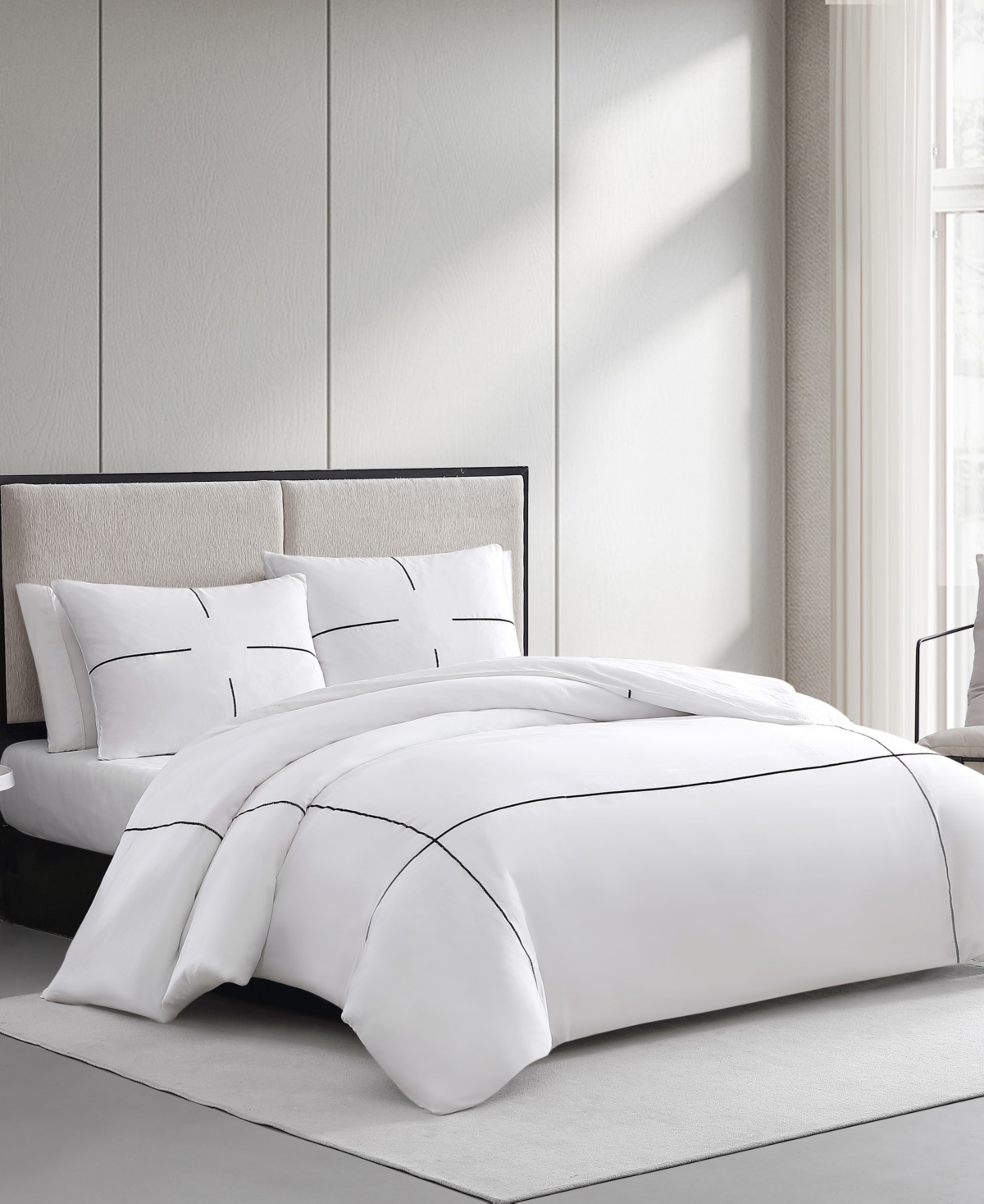 Vera Wang Zig Zag Cotton Sateen 3-Pc. Duvet Cover Set, Queen