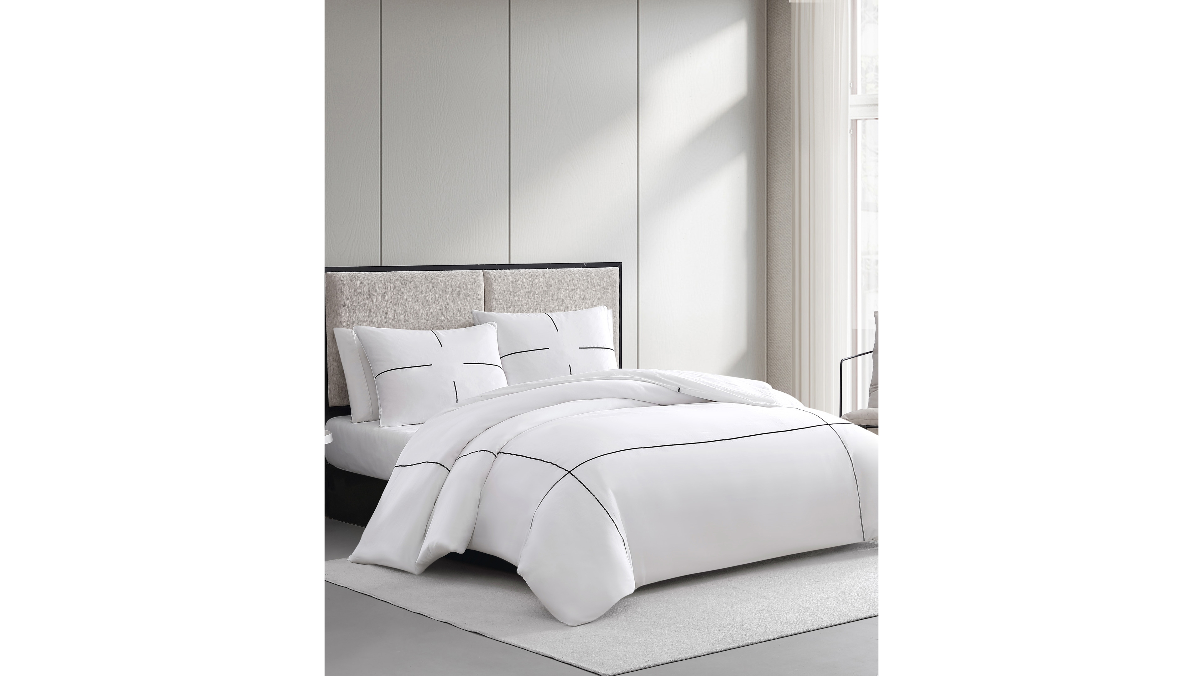 Vera Wang Zig Zag Cotton Sateen 3-Pc. Duvet Cover Set, Queen