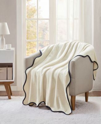Cozy Soft Plush Scallop Edge Throw, 50" x 60"