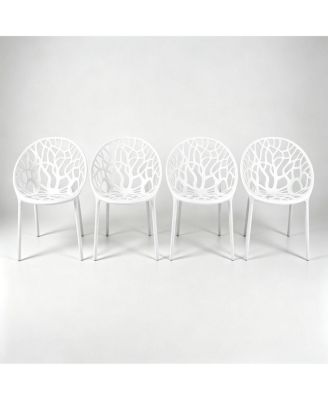 Plastic Dining Chair 4 Pieces, set of 4
